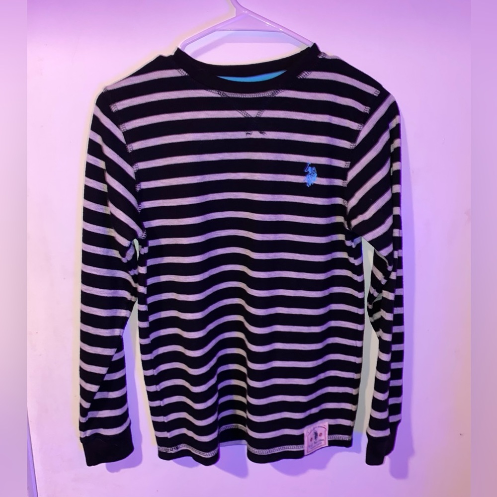 Polo Ralph Lauren Gray and Black striped sweater